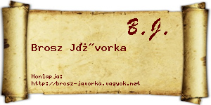 Brosz Jávorka névjegykártya